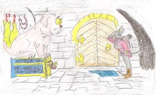 Нарисовать рисунок к сказке огниво Андерсена