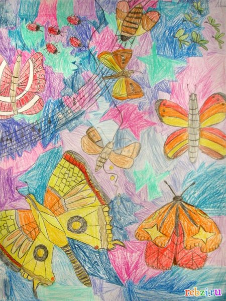 Детские рисунки на тему бабочки