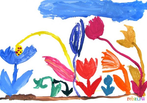 Картинки детских рисунков цветки