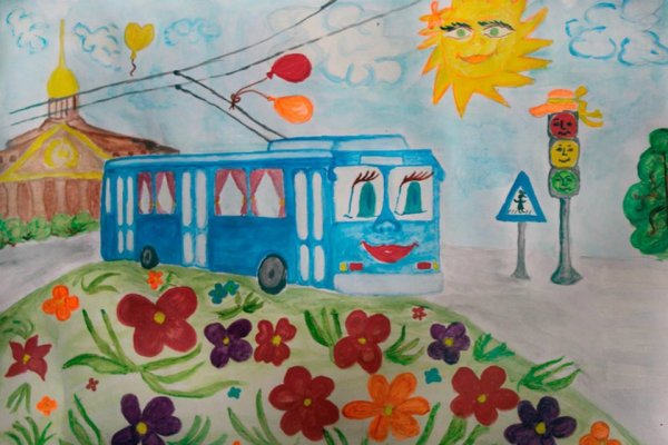 Рисование на тему городской транспорт