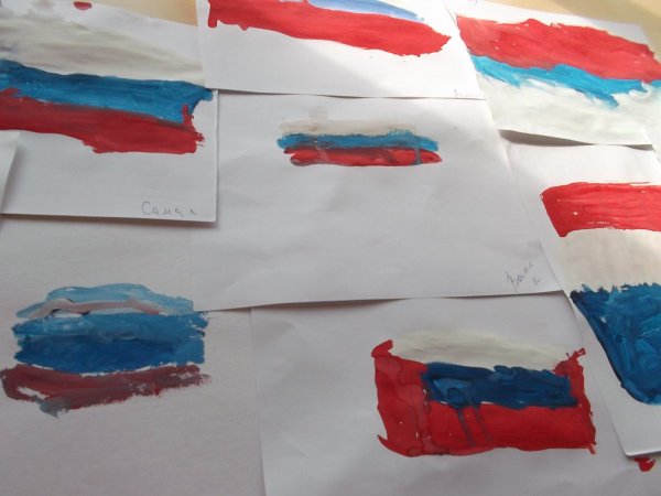 Рисование российский флаг