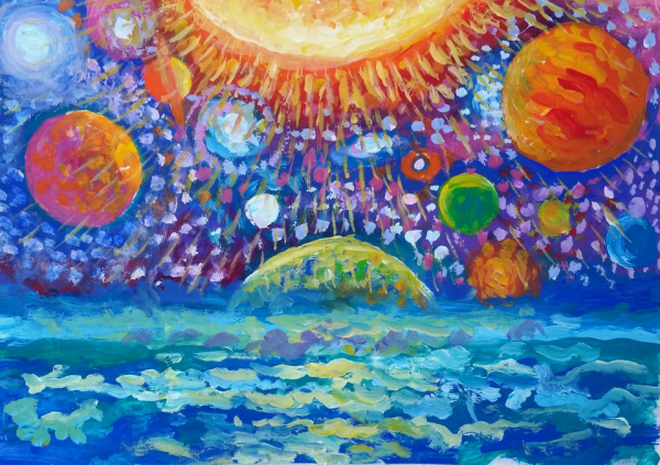 Космический сон рисование