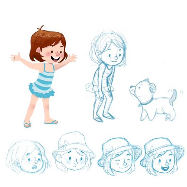 Мультяшные дети скетч