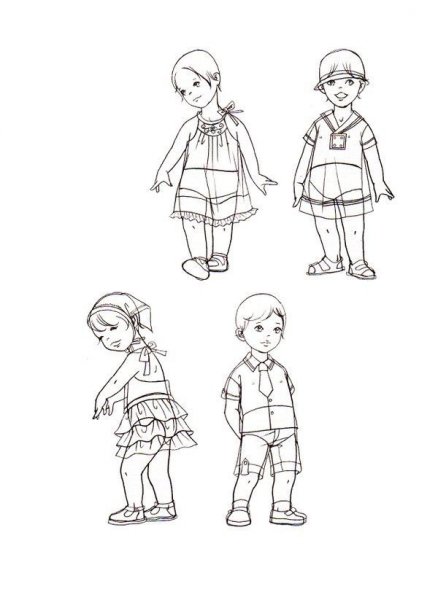 Модель ребенка для рисования одежды