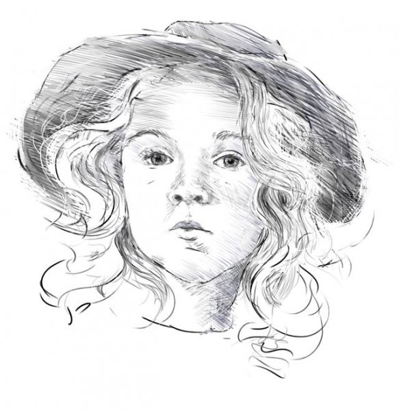 Графический детский портрет