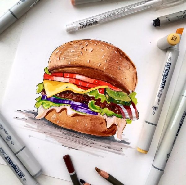 Открытки маркерами для скетчинга