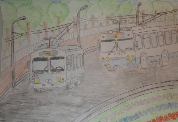 Рисование троллейбус