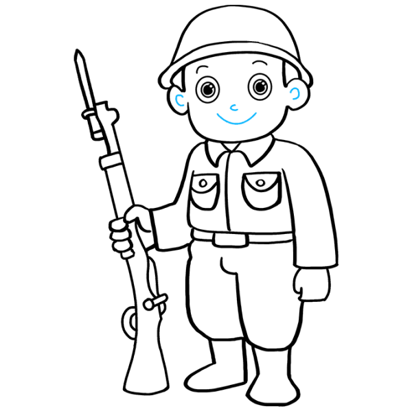 Раскраска солдатик для малышей