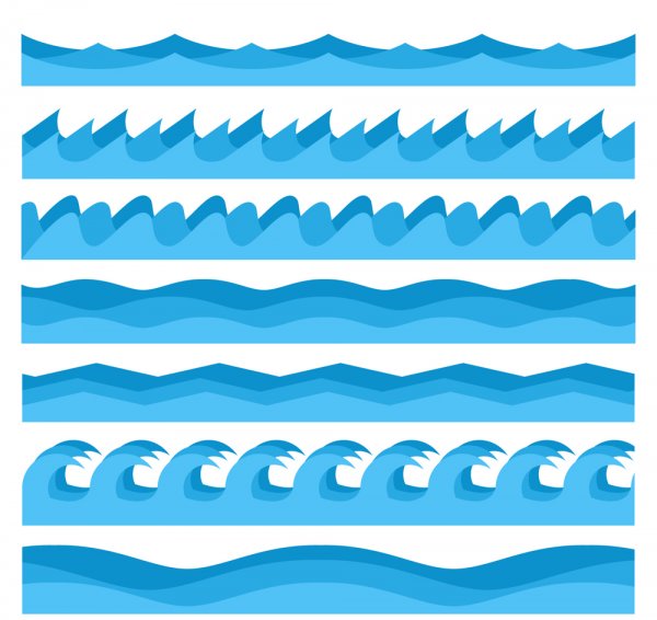 Волны нарисованные