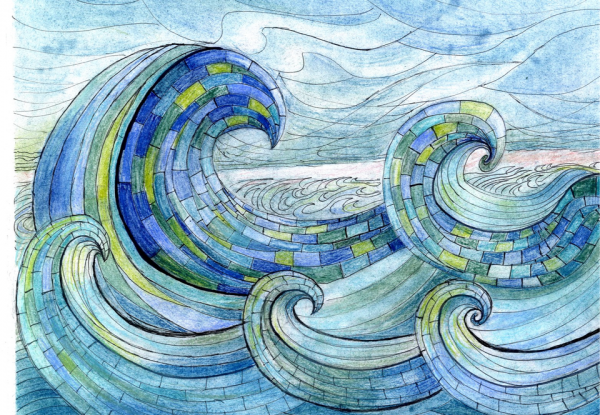 Волны нарисованные