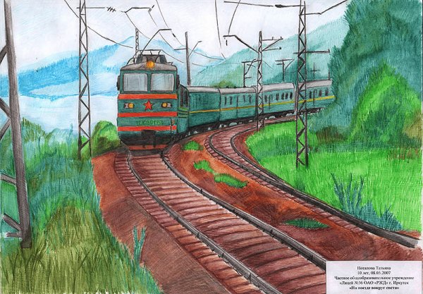 Поезд рисунок