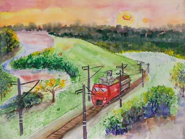 Рисунок к 150 летию железной дороги