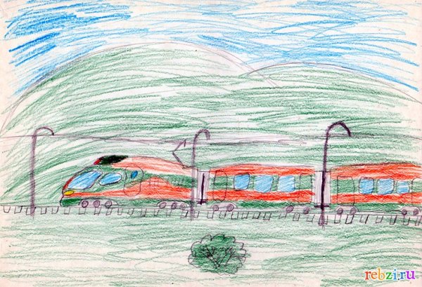 Детский рисунок РЖД