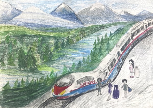 Поезд РЖД рисунок