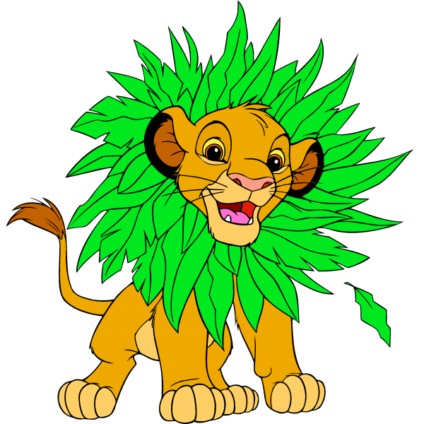 Львенок на прозрачном фоне