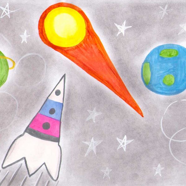 Рисунок кометы и ракнтв