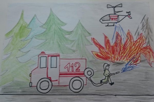 Рисунок на пожарную тему