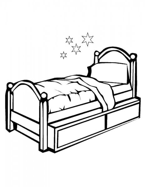 Детская кровать раскраска
