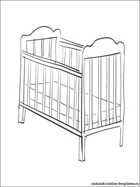Детская кроватка раскраска