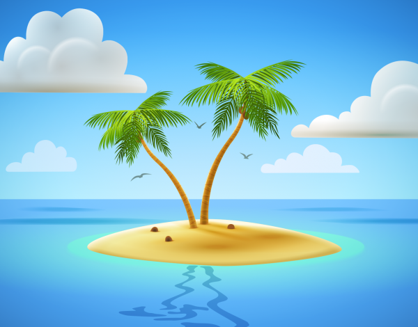 Остров с пальмами для детей