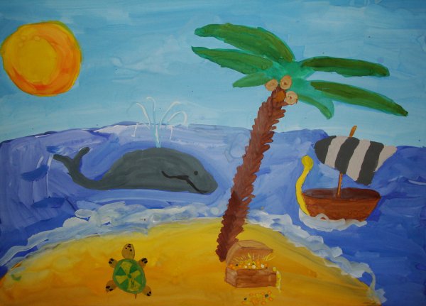 Рисование с детьми остров