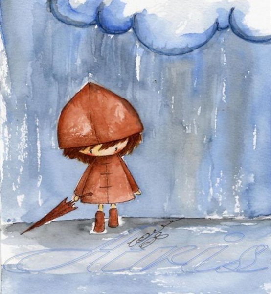 Рисование дождливый день