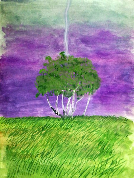 Гроза акварелью