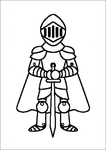 Поэтапное рисование рыцаря для детей