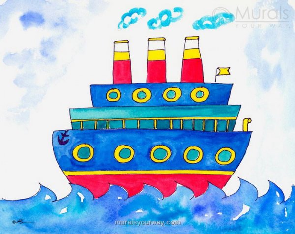 Рисование корабля для детей