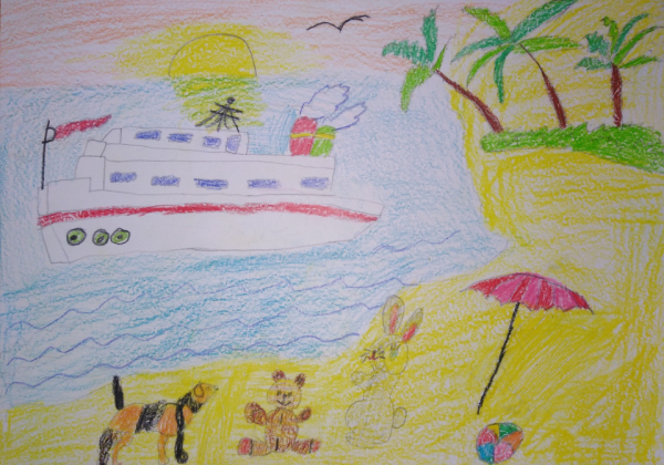 Детские рисунки теплоход