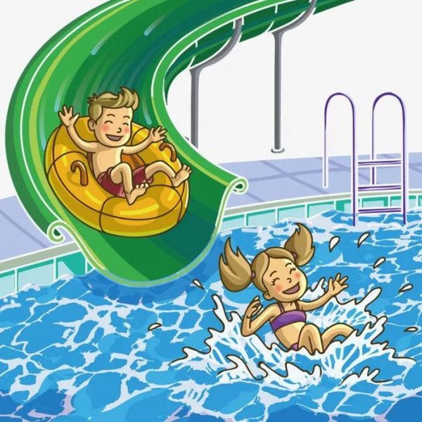 Дети в аквапарке