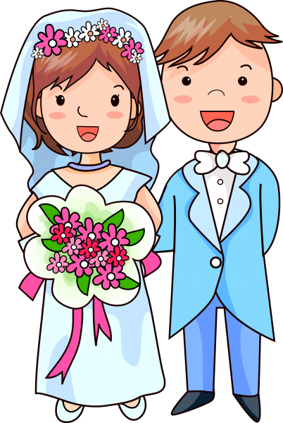 Жених и невеста нарисованные