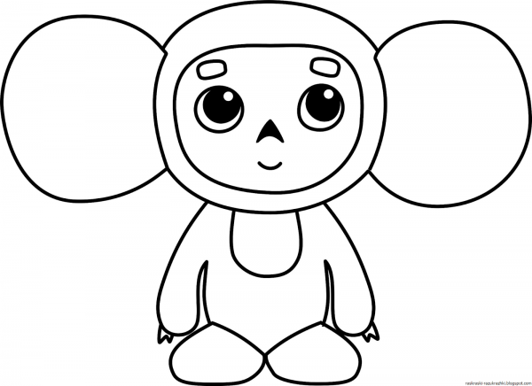 Чебурашка раскраска