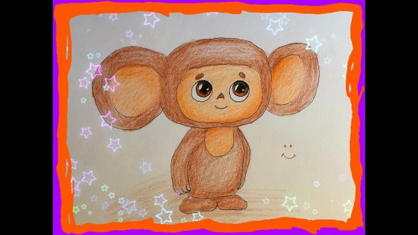 Рисование Чебурашки для детей