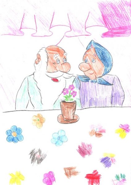 Детские рисунки ко Дню пожилого человека