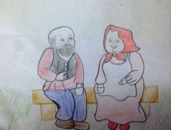 Моя бабушка и дедушка рисование