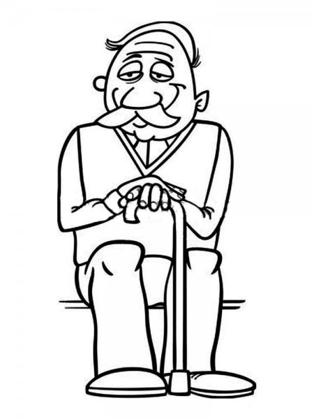 Старик раскраска для детей