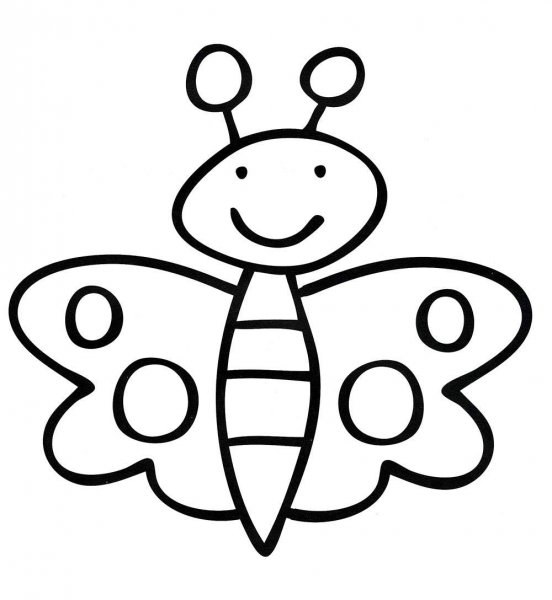 Бабочка раскраска