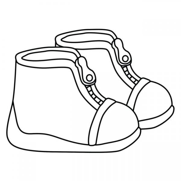 Ботинки раскраска для детей