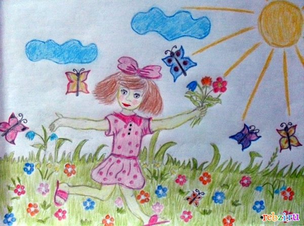 Детские рисунки на тему летние каникулы