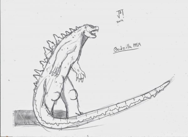 Поэтапное рисование Годзиллы