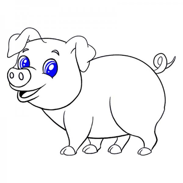 Свинья карандашом
