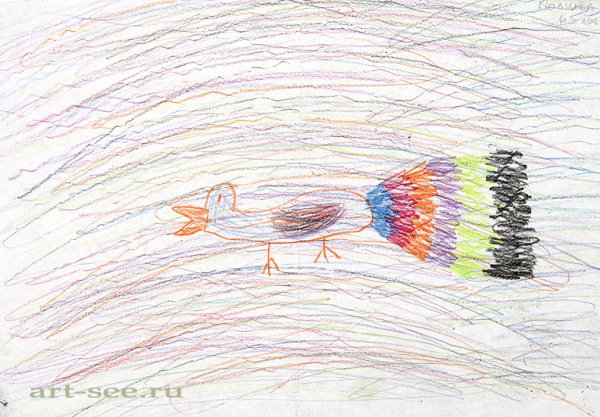 Много детских рисунков