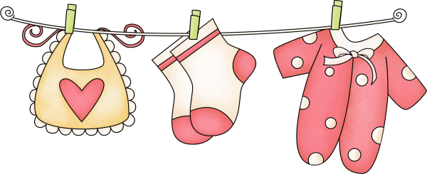 Детские вещи на веревке вектор