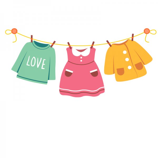 Детская одежда на прозрачном фоне