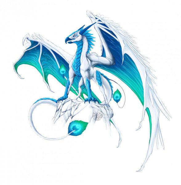 Мифические существа на белом фоне