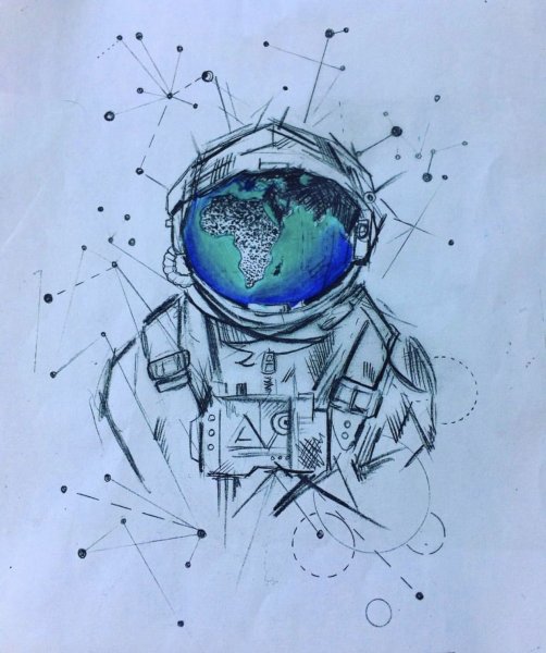 Тату космонавт эскизы