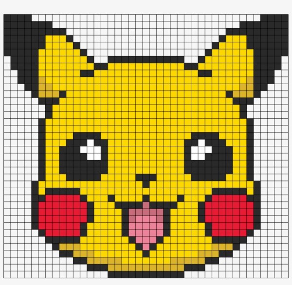 Рисование по клеточкам Пикачу