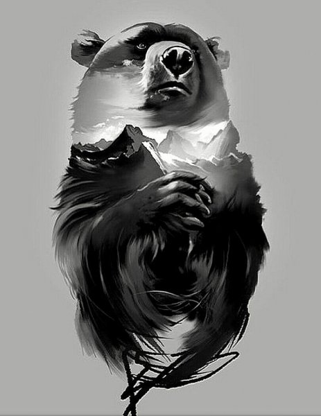 Тату медведь