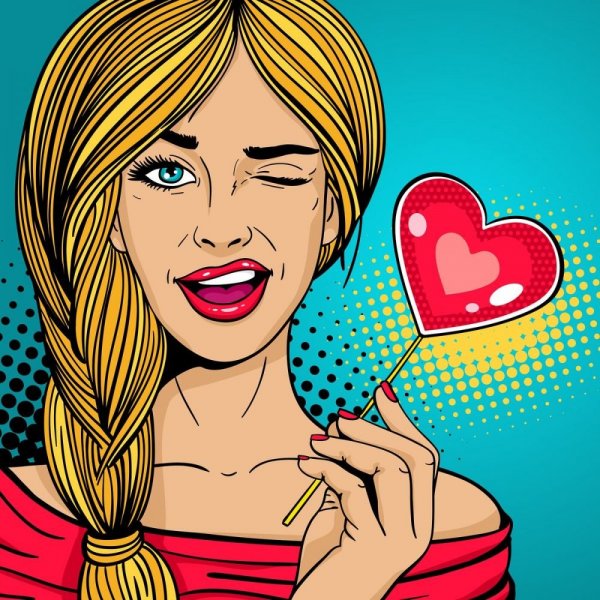 Девочка в стиле поп арт